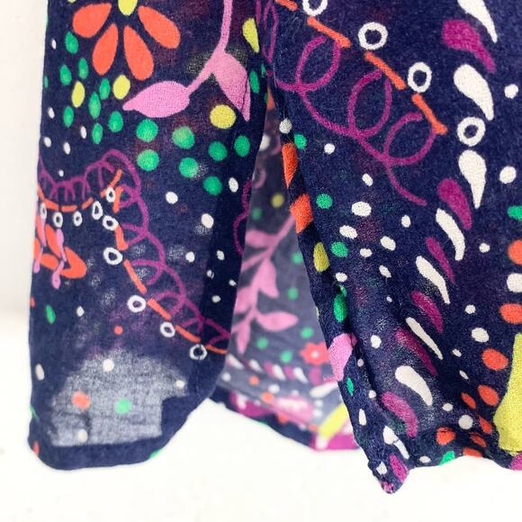 Lilly Pulitzer Garden Menagerie Providence Blouse Purple Red Floral Size Small - Picture 12 of 12